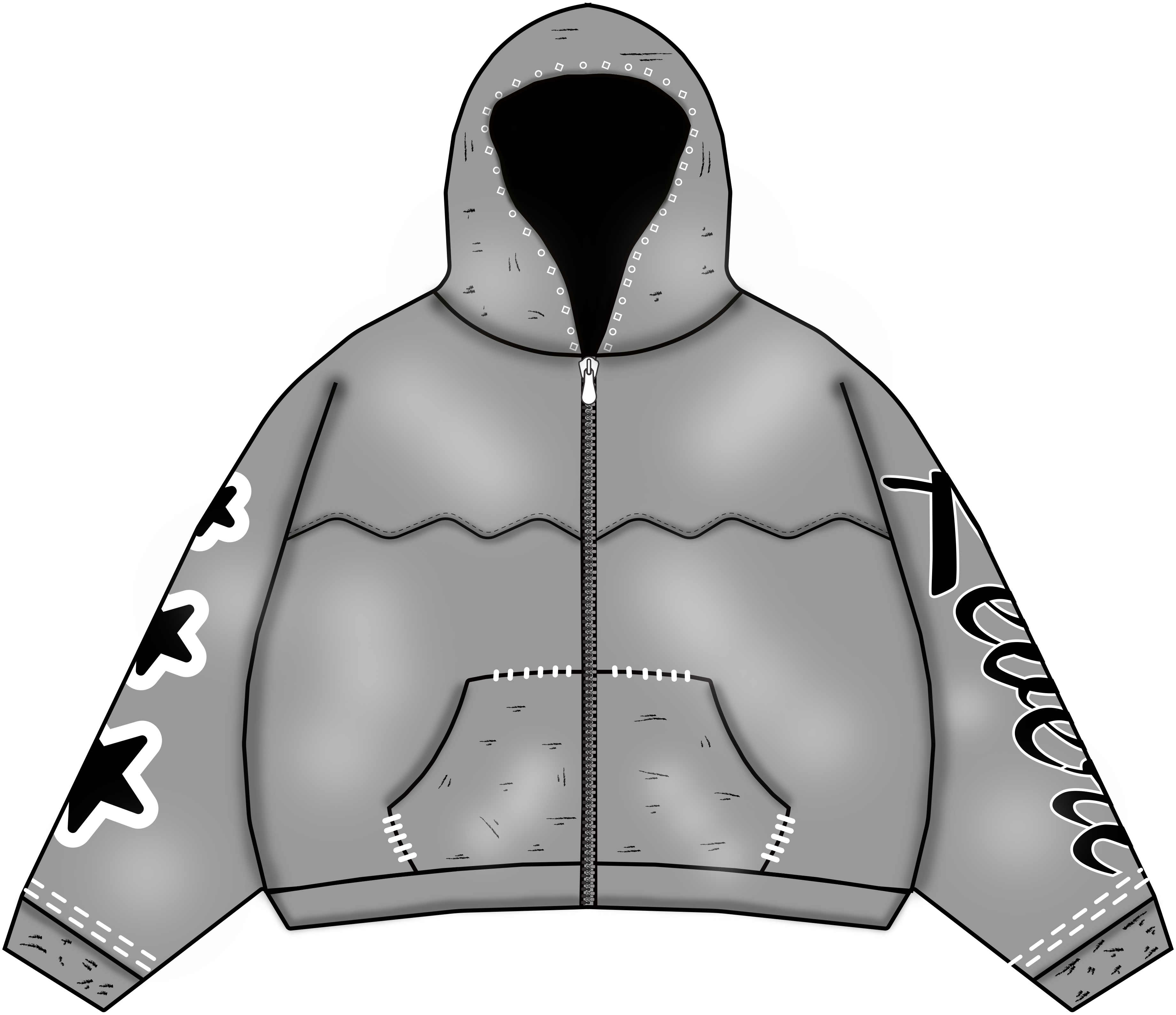 Zip Up Hoodie -  001
